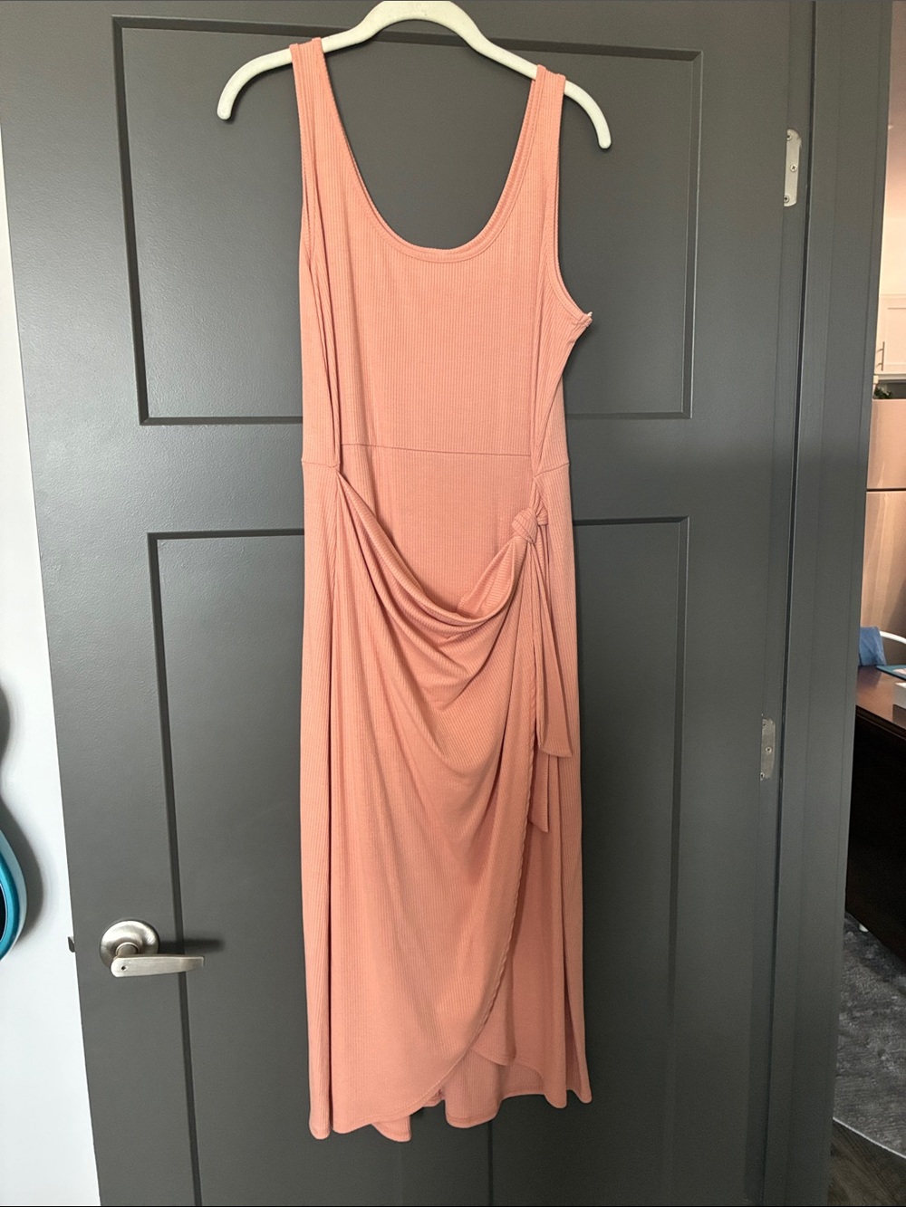Sleeveless Draped Maxi Dress in Dusty Rose